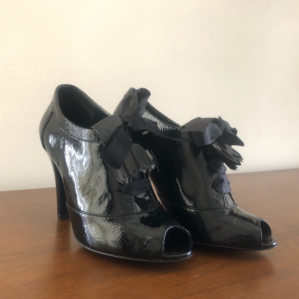 BCBG Girls Patent Leather Tasseled Fringed Heels